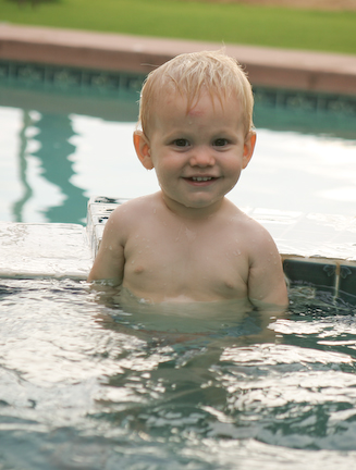Mason taking a dip!