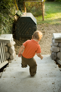 Jace Climbing Stairs