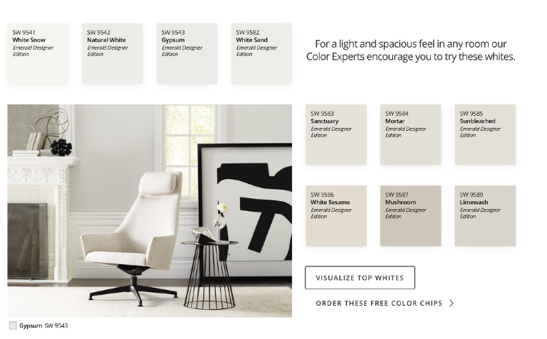 white wall paint chips