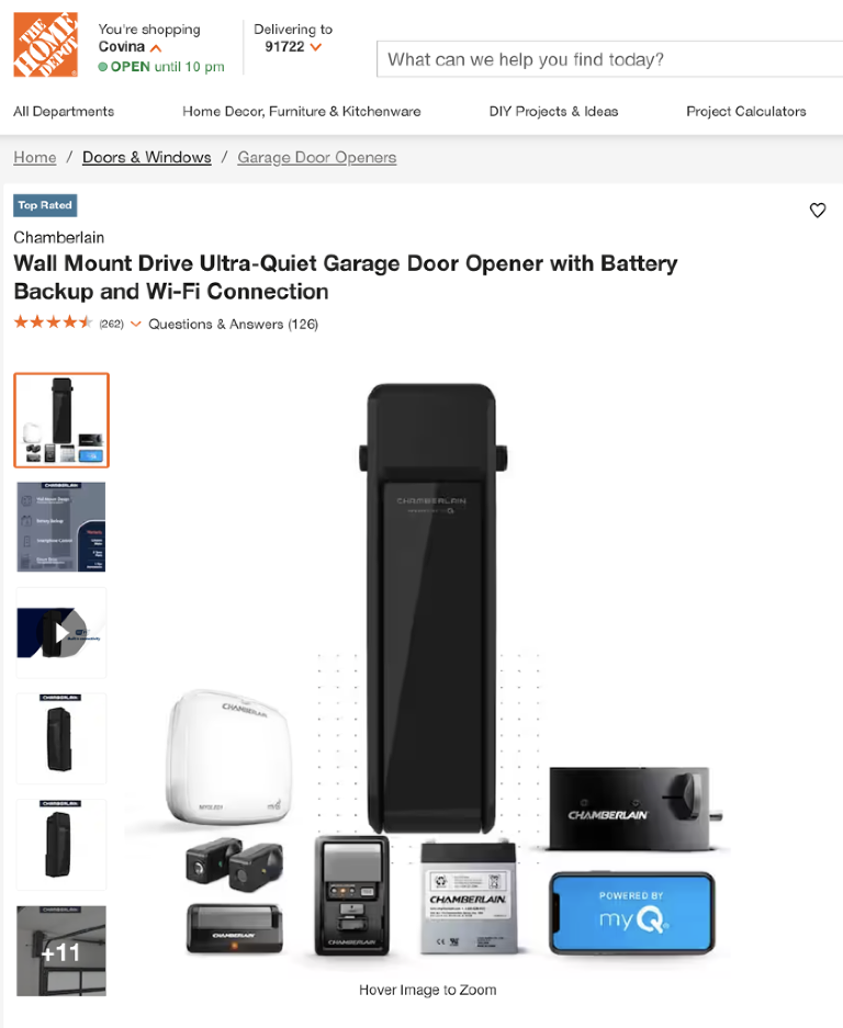 wall mounted garage door opener