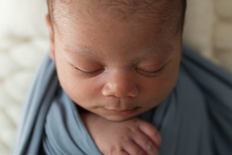 Los Angeles Newborn Baby Photo Session with Eyelashes