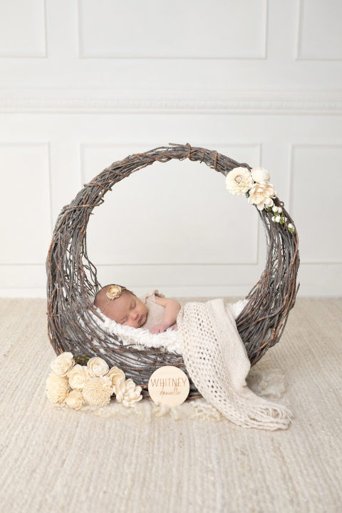 Newborn Baby Girl on Prop, Diana Henderson Photography, Los Angeles Newborn Photography