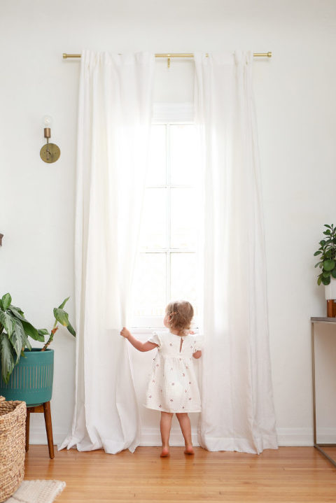 2 Year Old Girl looking out window, Los Angeles Photography Session