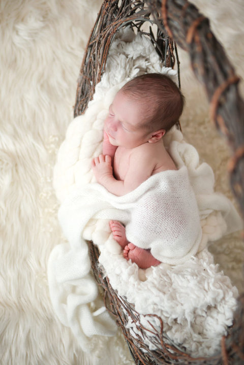 Los Angeles Newborn Photography, Los Angeles Newborn Baby Boy in Prop, Newborn Photoshoot